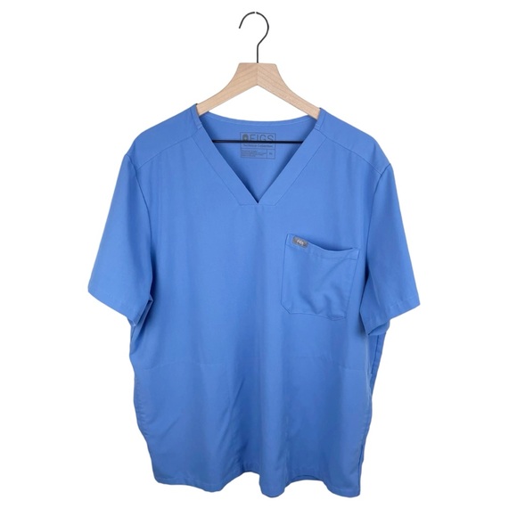 FIGS Chisec Three-Pocket Scrub Top V-neck TM3000 Ceil Blue Men's Size XL - Picture 1 of 7